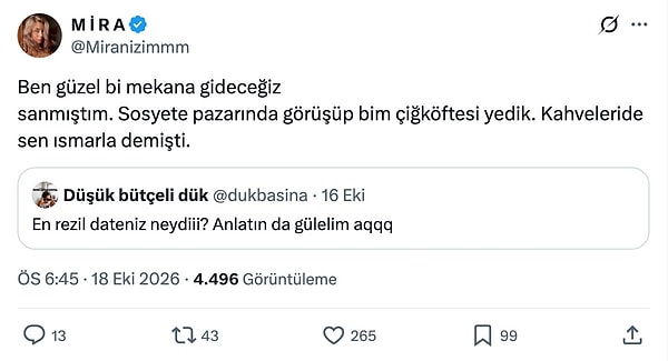 14. Şık bir mekan beklerken sosyete pazarında BİM çiğköftesi.