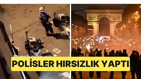 Fransa'da Göstericiler Yağmacılıkla Suçlanırken Fransız Polisinin Hırsızlık Yaptığı Anlar Kameraya Yansıdı