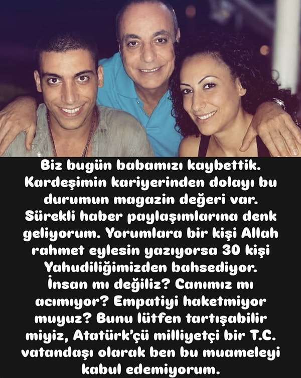 Can Bonomo'nun kardeşi Funda Bonomo, ailenin Yahudi kimliğine yönelik yorumlara isyan etti.