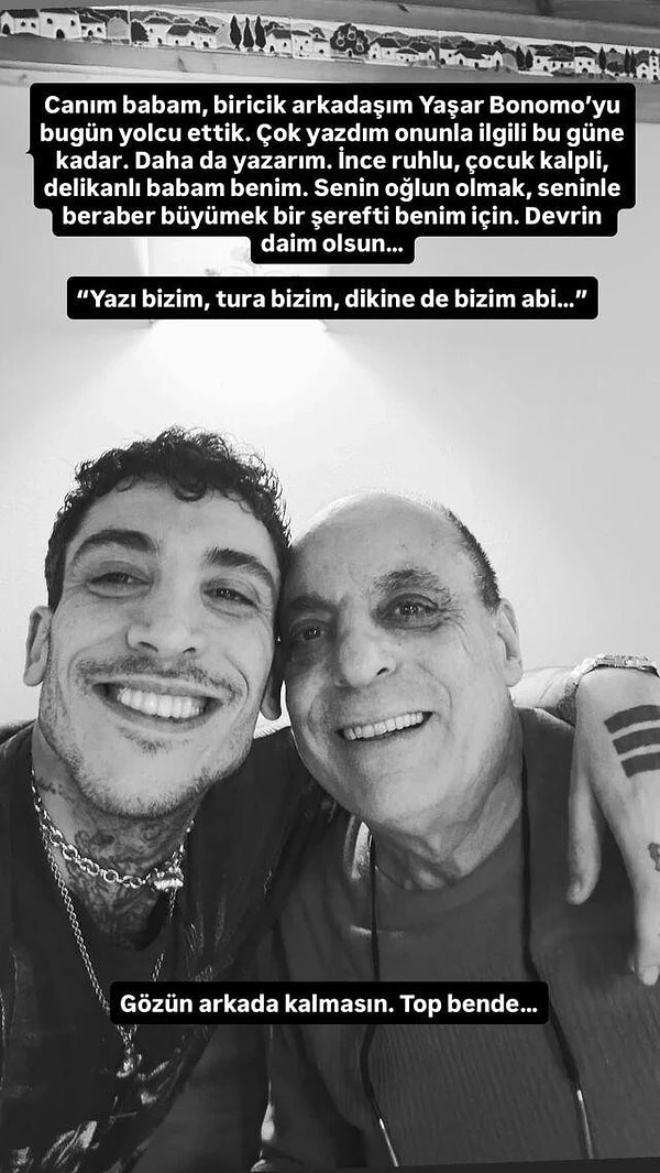 Can Bonomo, babası Yaşar Bonomo'yu kaybetmenin acısını yaşıyor.
