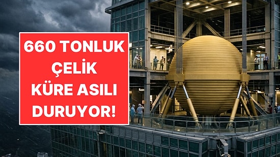 508 Metrelik Gökdelenin İçinde 660 Tonluk Çelik Küre Asılı Duruyor