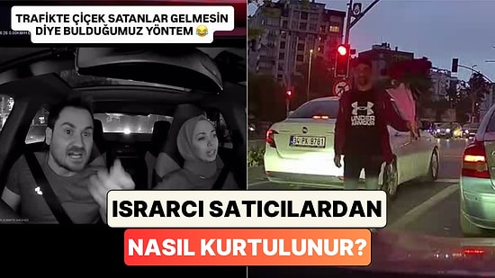 Bir Çift Trafikte Çiçek Satanlar Yaklaşmasın Diye Bulduğu Dahiyane Yöntemi Paylaştı