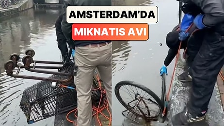 Bir İçerik Üreticisi Amsterdam'da Kanala Dev Mıknatıs Atarak Yakaladıklarını Paylaştı