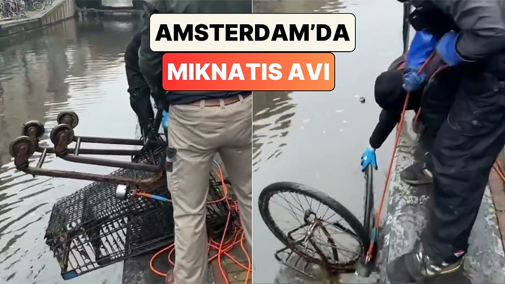 Bir İçerik Üreticisi Amsterdam'da Kanala Dev Mıknatıs Atarak Yakaladıklarını Paylaştı