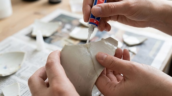 There are also adhesives that don’t leave white marks.