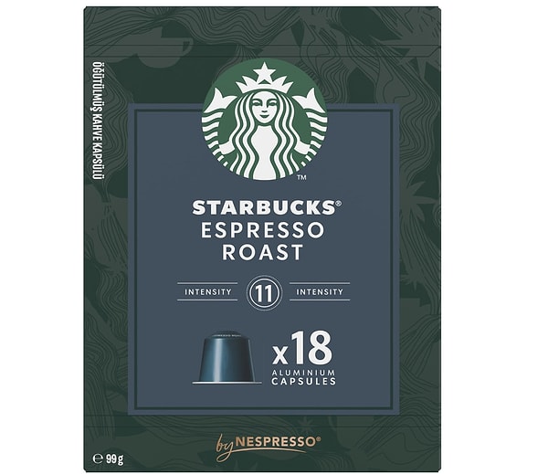 Nestlé Starbucks By Nespresso Espresso Roast 18'li kapsül kahve son 365 günün en düşüğü net 398,90 TL!