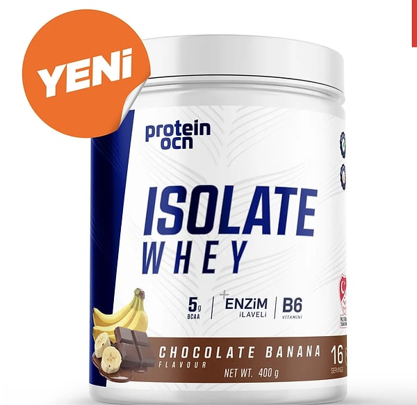 Whey Isolate çikolata ve muz aromalı protein tozu 2.299 TL yerine net 1.399,00 TL!