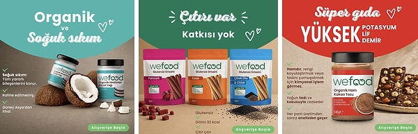 Tüm Wefood ürünlerinde sepette %40 indirim ve WEFOOD150 koduyla ekstra 150 TL kupon!
