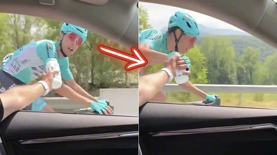 Viral Video of Cyclist Gaining Speed from Team Car Bottle Sparks Debate