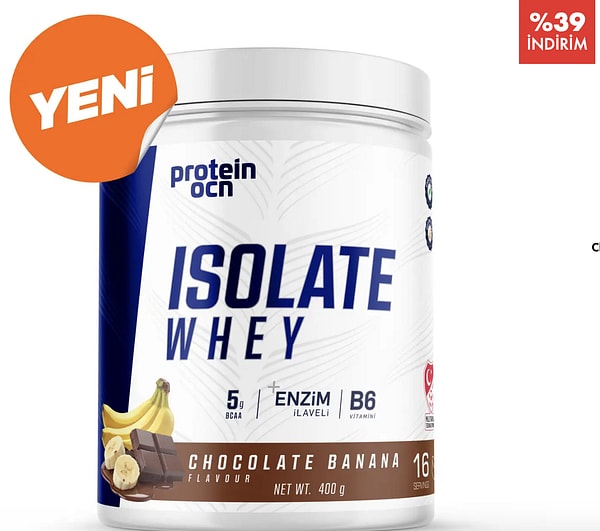 Proteinocean Whey Isolate çikolata-muz aromalı protein tozu sporcuların 1 numaralı tercihi!