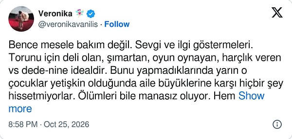 Asıl mesele bakım değil, torunla kurulan sevgi bağı
