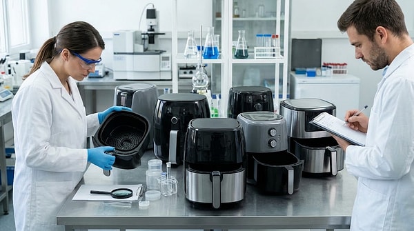 PTFE'nin parçacık salması için 260 dereceye çıkılması gerekiyor, airfryer'lar bu sıcaklığa ulaşmıyor.