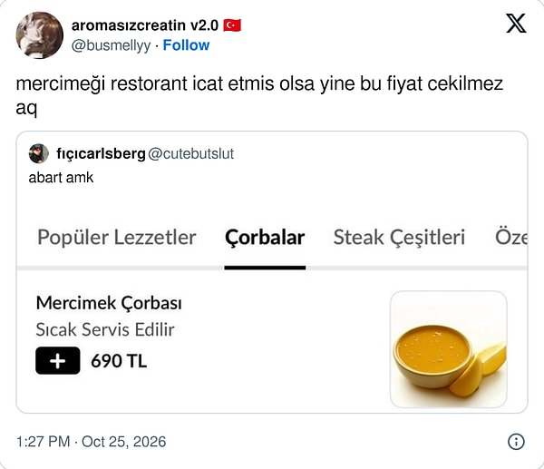 Çorba değil yatırım.