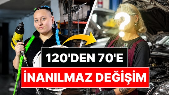 1 Yılda 120 Kilodan 70 Kiloya Düştü: Oto Sanayide Çalışan Kadın Tamircinin Değişimi Olay Oldu