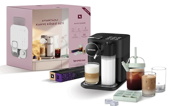 Nespresso F541 Gran Lattissima siyah kahve köşesi seti Erken Kasım'da net 18.999,00 TL!