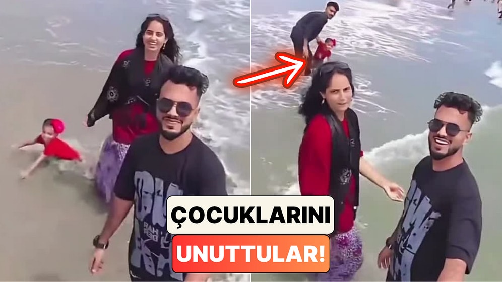 Hindistan'da Deniz Kenarında Selfie Çeken Bir Çift Çocuklarının Dalgalarla Boğuştuğunu Fark Etmedi