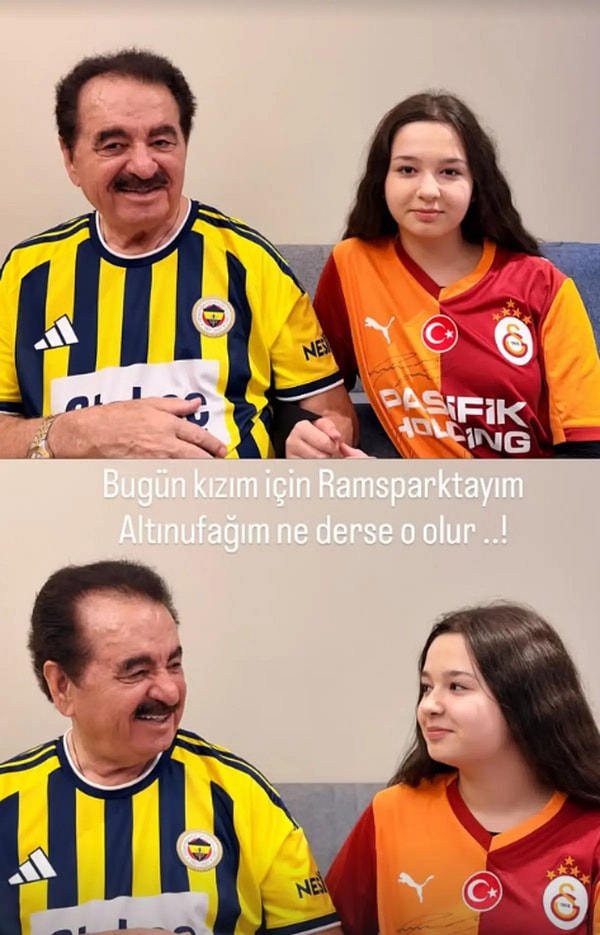 Gelelim Elif Ada'nın son haline! İbrahim Tatlıses, bu kez en küçük kızıyla Galatasaray-Fenerbahçe derbisinde ortaya çıktı. Ancak tribündeki maç heyecanından çok, Elif Ada'nın ne kadar büyüdüğü konuşuldu!