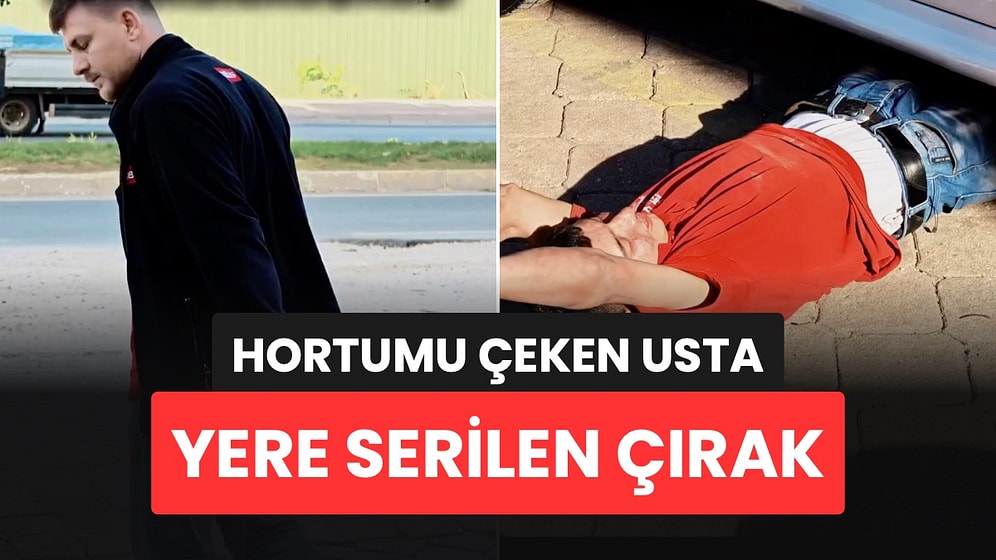 Ustanın Peşinde Hortum Gibi Sürüklenen Çırağın Sanayi Videosu Güldürdü