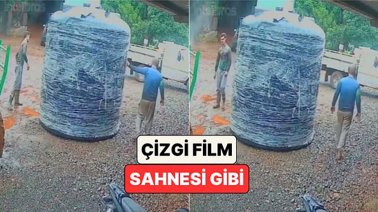 Su Tankının Etrafında Aynı Yöne Yürüyüp Birbirini Bulamayan İki İş Arkadaşı İzleyenleri Güldürdü