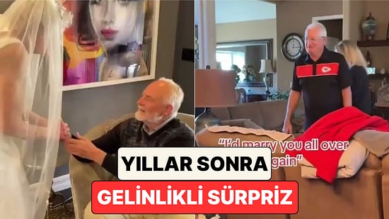 Yıllar Sonra Gelinliklerini Giyip Eşlerinin Karşısına Çıkan Kadınların Videoları Kalpleri Isıttı