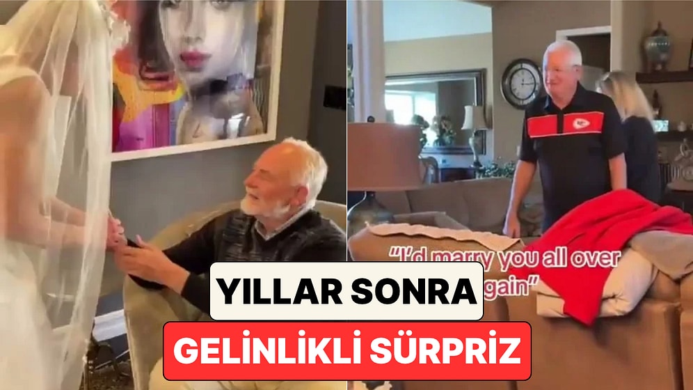 Yıllar Sonra Gelinliklerini Giyip Eşlerinin Karşısına Çıkan Kadınların Videoları Kalpleri Isıttı