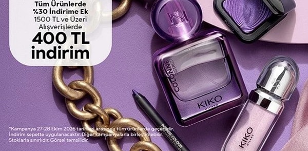 Kiko Milano Erken Kasım kampanyasında net %30 indirim, 400 TL sepet kuponu ve KIKO150 kodu!