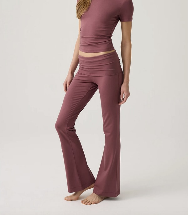 Los Ojos x Melodi bordo İspanyol paça jarse pantolon Premium ile net 722,08 TL!