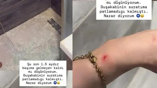 Nefise Karatay'ın evinde duşakabin camı patladı, ünlü yarışmacı yaşadıklarına nazar yorumu yaptı.