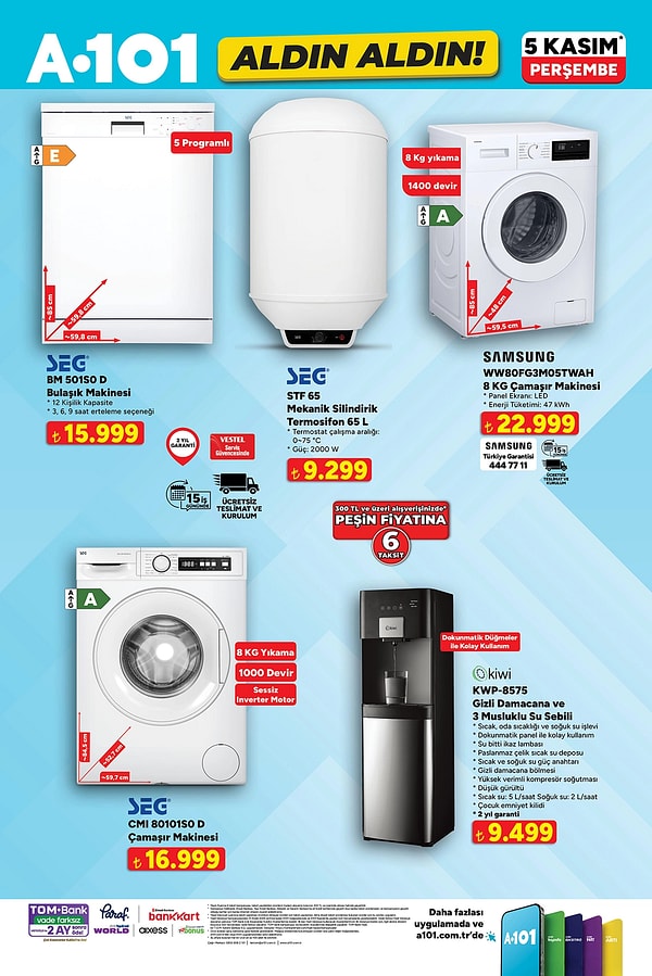 SEG BM 501SO D Bulaşık Makinesi 15.999 TL