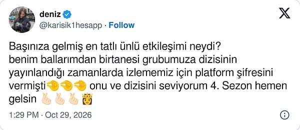 Her şey bir kullanıcının, hayranı olduğu ismin dizisini izleyebilmeleri için arkadaş grubuyla platform şifresini paylaştığını anlatmasıyla başladı.