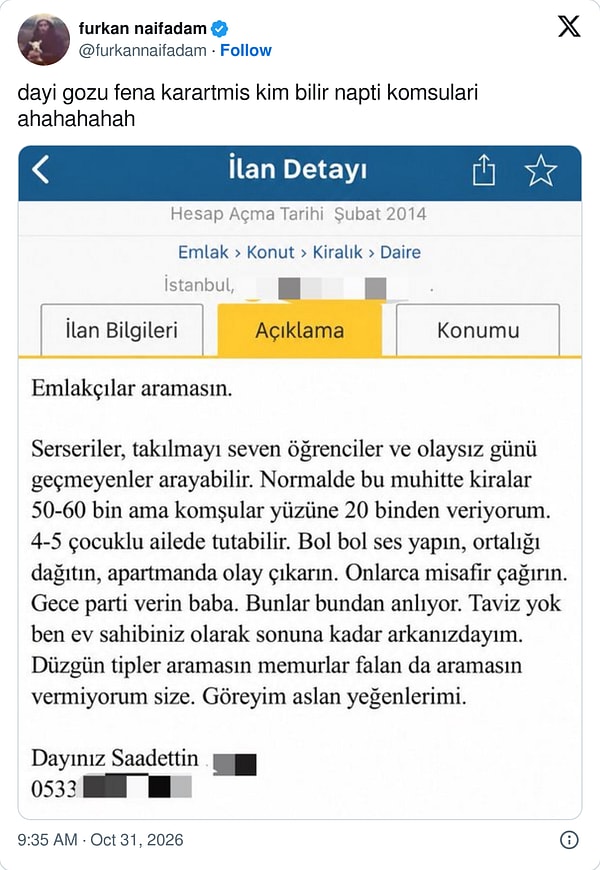 İşte o ilan👇