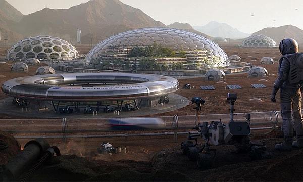 2050'de ise 1 milyon kişilik bir koloni şehri ile ilk Marslı insanlar yaşamını Dünya'dan uzakta geçirecek.
