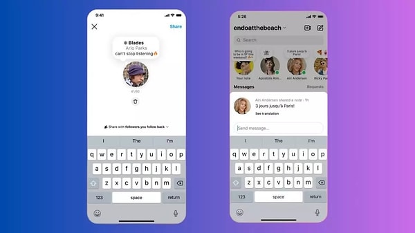 İlk olarak yeni özellik, Instagram'a henüz birkaç ay önce gelen notlar özelliği ile beraber çalışacak. İsteyen kullanıcılar notlar kısmındaki bölüme metin eklemek yerine istediği bir müzik parçasını ekleyebilecek.