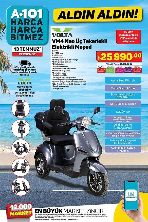 Volta M4 Neo Üç Tekerlekli Elektrikli Moped 25.990 TL