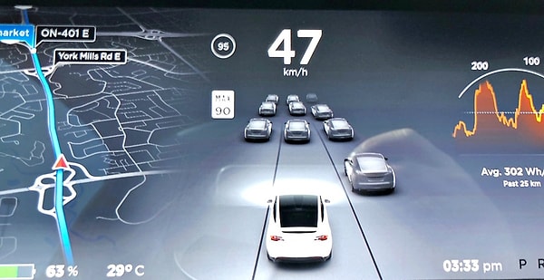 Model 3'e benzer bir Tesla aracı, seyir halindeyken karşıdan kendisine doğru gelen aracı anında fark etti ve saliseler içinde ölümcül kazayı engelledi.
