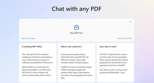 5. PDF Dosyaları ile Sohbet Edin: ChatPDF