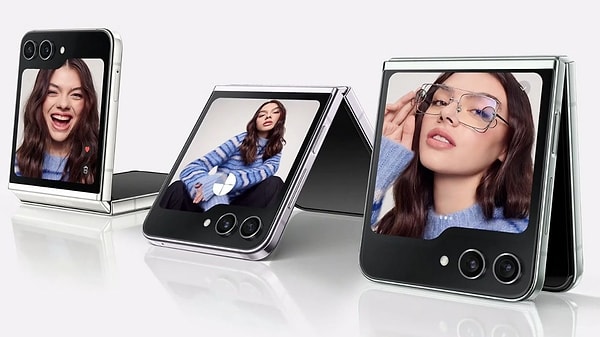 Yeni cihazı eski modellerden ayıran en büyük değişiklik ön tarafta bulunuyor. Flip 5, eski modeldeki kapak ekranını neredeyse ikiye katlayarak 3.9 inçlik devasa bir panele sahip.