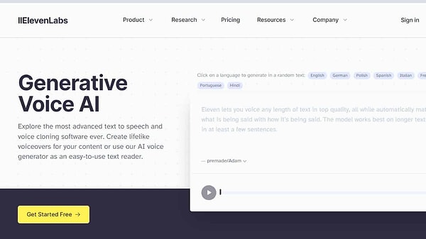 Sosyal medyada gündem olan bir çok yapay zeka şarkısında imzası olan ses klonlama platformu, kullanıcıların 28 farklı dilde kendi sesi ile konuşmasına olanak sağlıyor.