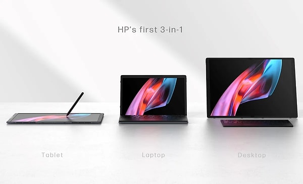 Söz konusu formu sayesinde oldukça geniş bir ekran boyutu sunan HP Spectre, harici ve çıkarılabilir klavyesi ile beraber hem dizüstü hem de masaüstü yapıda kullanılabiliyor.