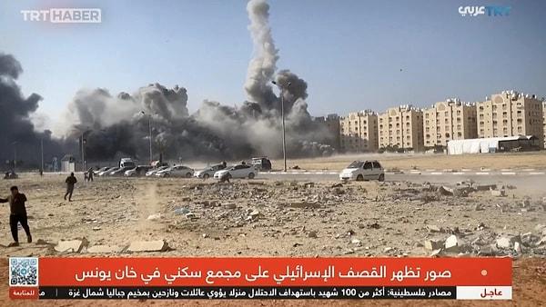 İsrail savaş uçakları dün Gazze Şeridi'nin güneyindeki Han Yunus'un Hamad bölgesinde bulunan toplu konutları vurmuştu.