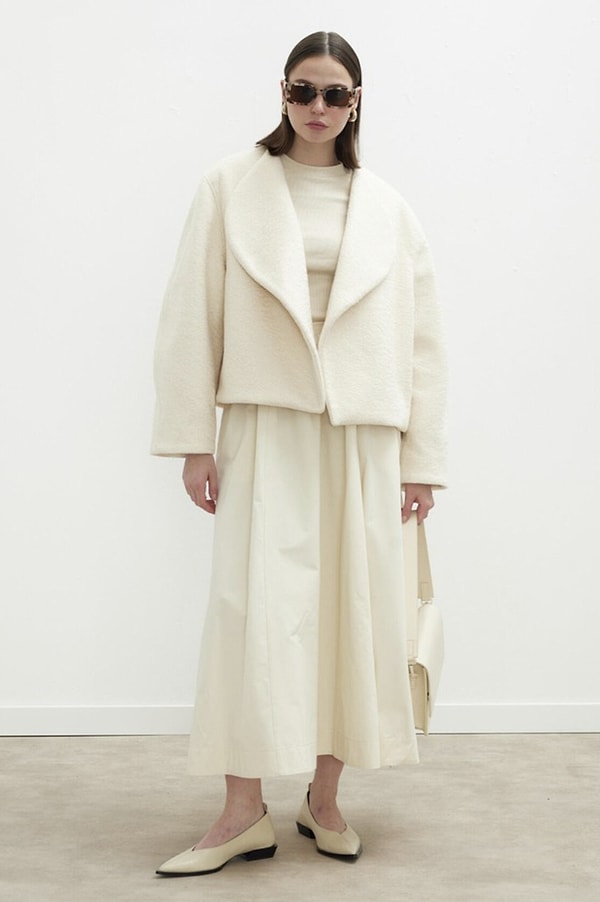 Manuka Jacqueline Kısa Kaşe Kaban Ekru