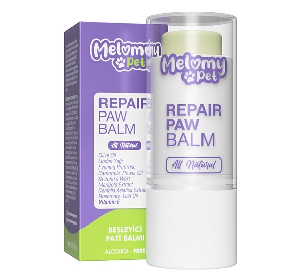 4. Melomy Kedi & Köpek Besleyici Pati Balmı patilerin nem dengesini sağlar ve oluşabilecek hasarları önler!