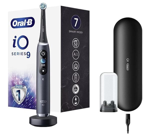 OralB iO 9 Şarjlı Diş Fırçası, kullanıcılarına etkileşimli bir renkli ekran sunarak önemli bilgileri gösteriyor!