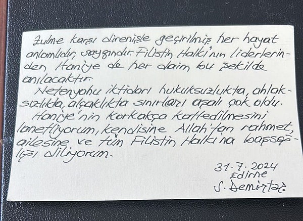 Demirtaş'ın sosyal medya hesabından paylaşılan not ve paylaşım 👇