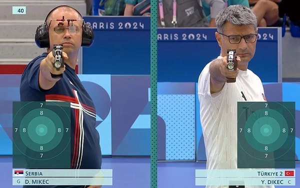 Hepimizin ekranda izlerken sanal olarak gördüğü atıcılıktaki hedef kağıdının boyutu görenleri şaşkına çevirdi.