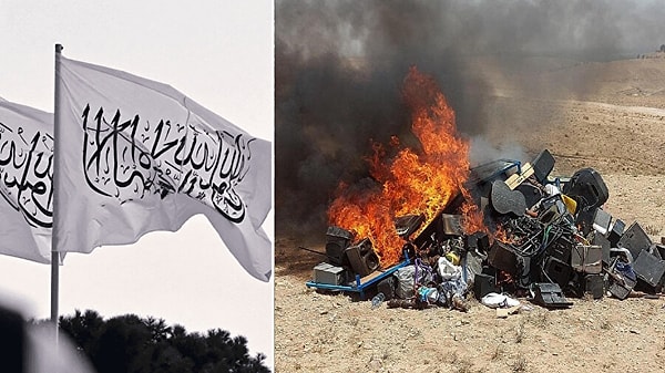 Taliban sözcüsü ayrıca geçen yıl ülkede 21 bin 328 müzik aletinin de tahrip edildiğini duyurdu.