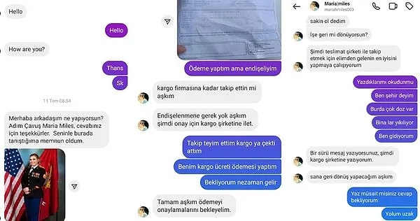 İkili arasında İngilizce başlayan sohbet daha sonra Türkçe'ye döndü.